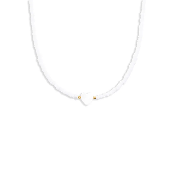 گردنبند طلا گوی قلب صدفی