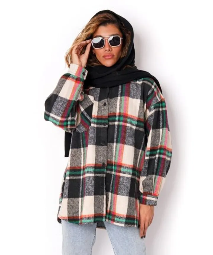 شومیز پشمی چهارخانه A31830
