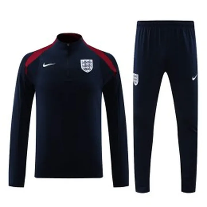 ست نیم زیپ شلوار انگلیس  England 2025 Blue Navy Tracksuit