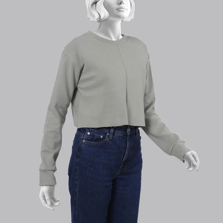 بلوز آستین بلند یقه گرد زنانه سرژه مدل 203518 رنگ ...