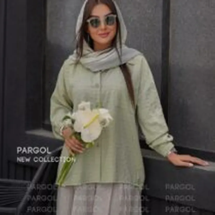شومیز نیلا کاهویی