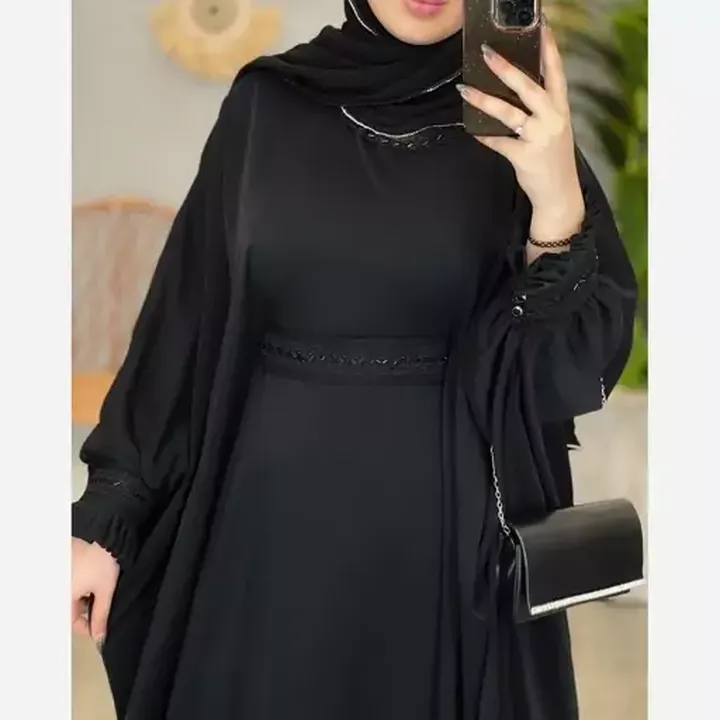 عبا الیزه آستین چین دار سلما جنس الیزه درجه یک 