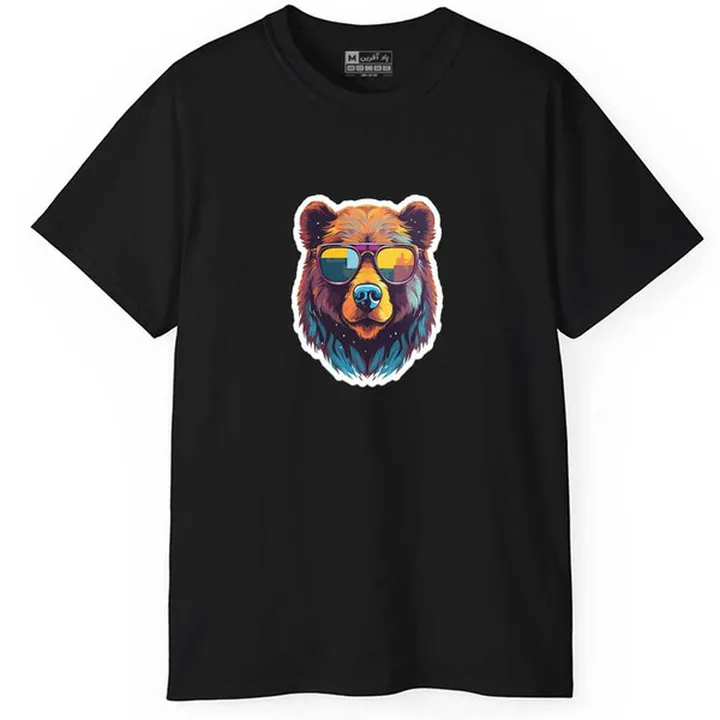 تی شرت آستین کوتاه مردانه پاد آفرین مدل خرس کد 066...
