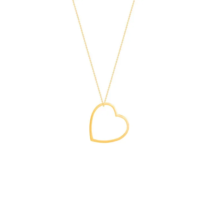 گردنبند طلا 18 عیار زنانهمدل قلب توخالی