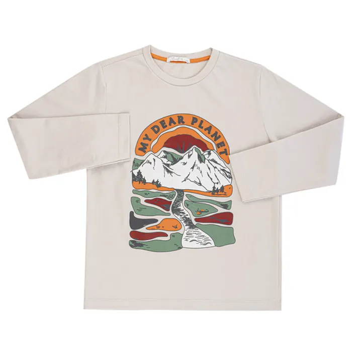 تی شرت آستین بلند پسرانه فیورلا مدل MY DEAR PLANET...