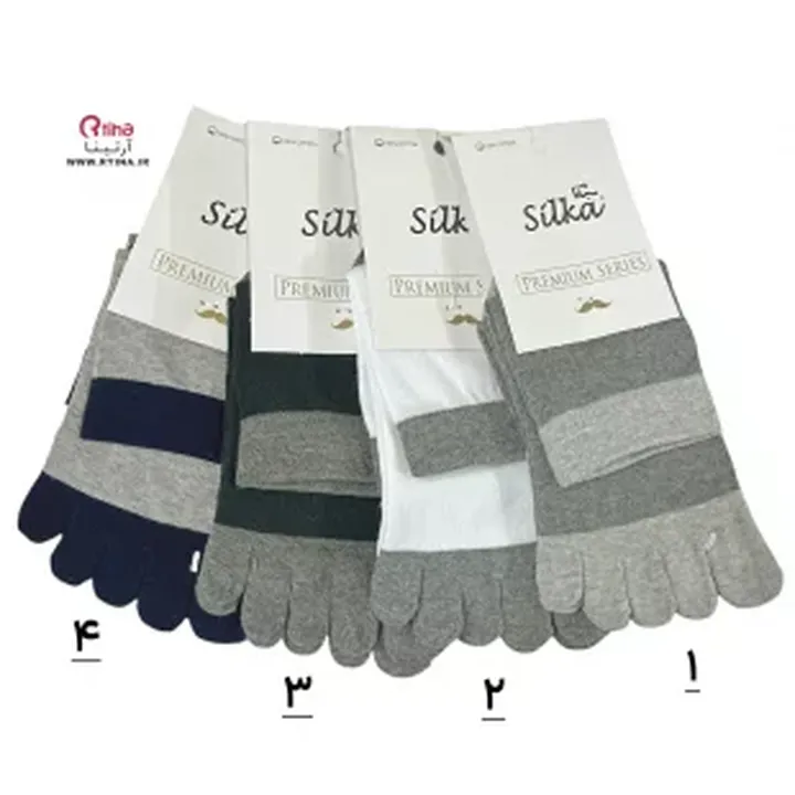 جوراب انگشتی نخی مردانه نیم ساق  بدون درز