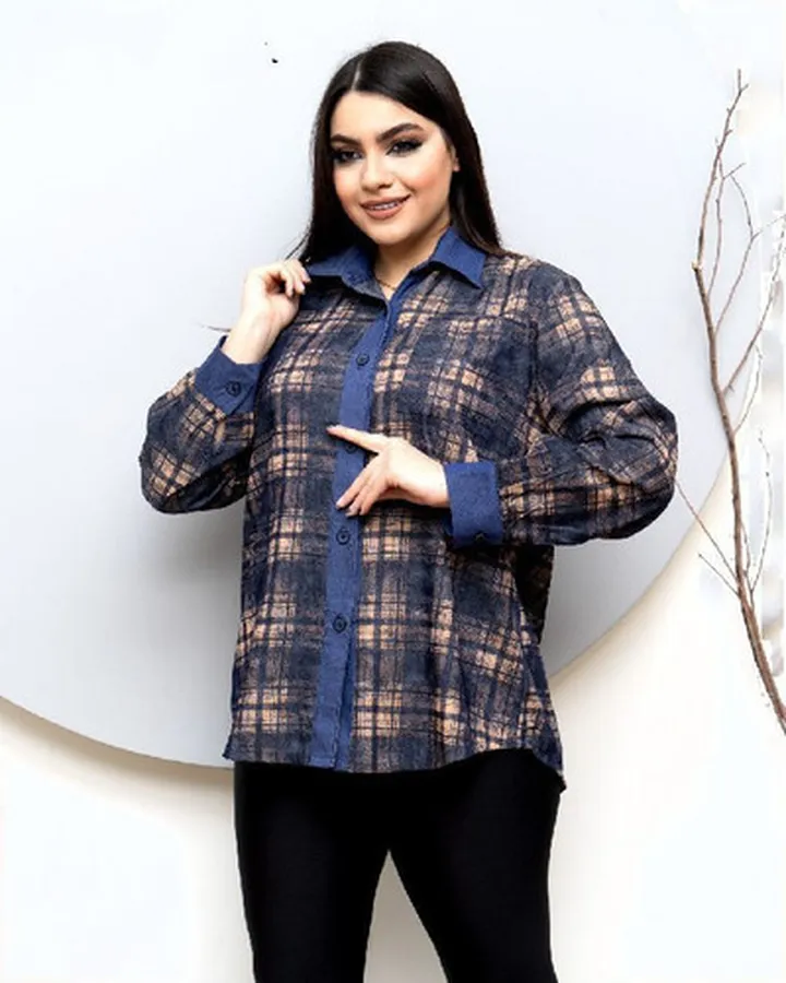 شومیز چهارخونه ریما کد 6231