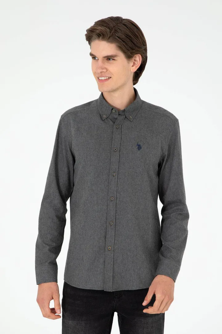 U.S. Polo Assn.پیراهن پایه آستین بلند مردانه آنتراسیت 50296757-VR006