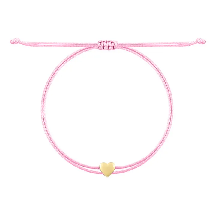 دستبند طلا 18 عیار زنانه با بند نخی درریس مدل قلب ...