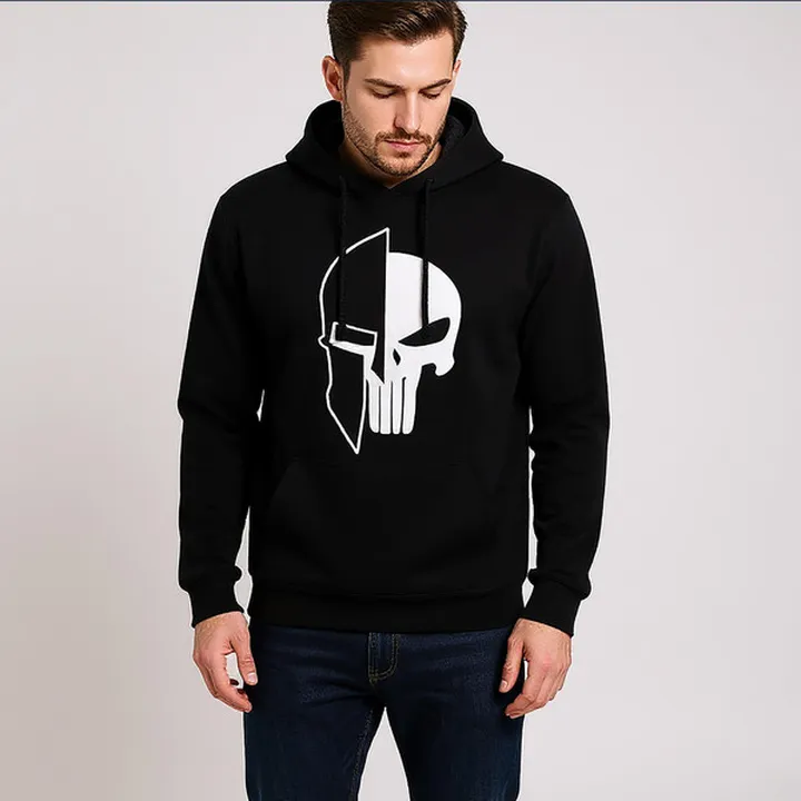 هودی مردانه طرح اسکلت کد S17 رنگ مشکی