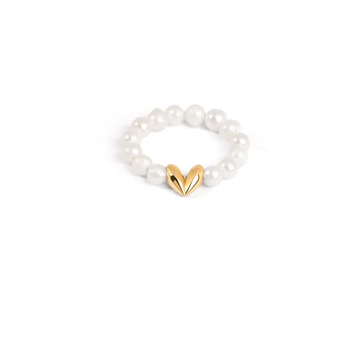 انگشتر طلا قلب و مروارید