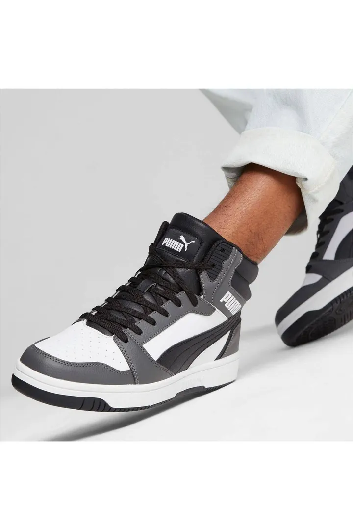 <span class="text-styled__StyledSpan-sc-d280c10c-1 dvOaRP">Puma< span>کفش کتانی بلند یونیسکس Rebound Hi v6 سفید مشکی خاکستر�ی