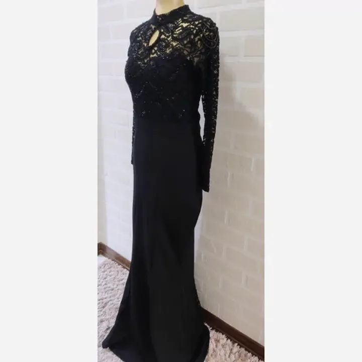 پیراهن مجلسی دنباله دار کار شده ـ پیراهن مجلسی  ملیله دوزی 