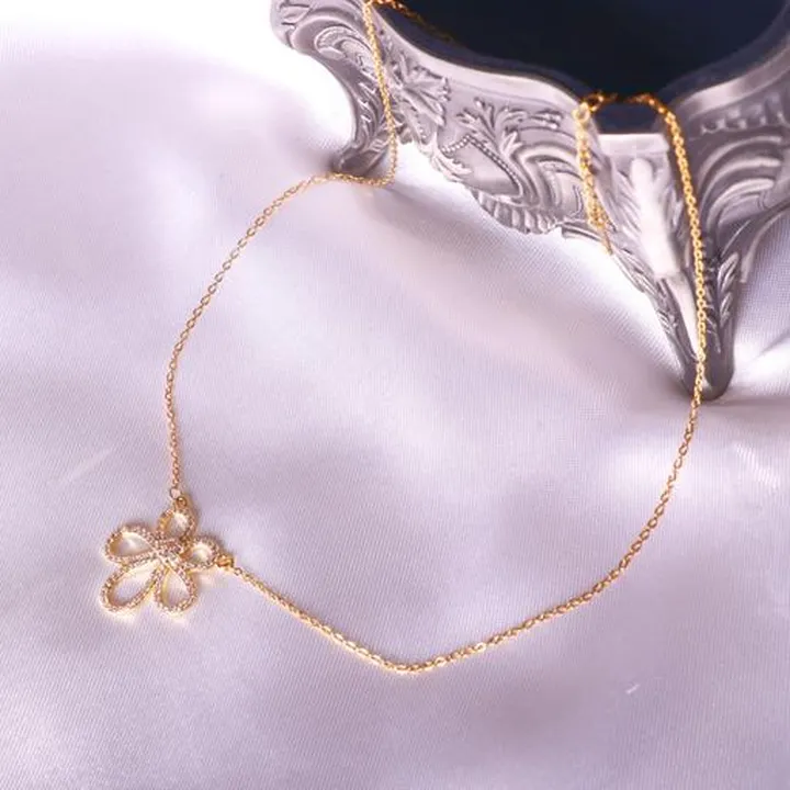 گردنبند زنانه طرح گل زرد کد 5164