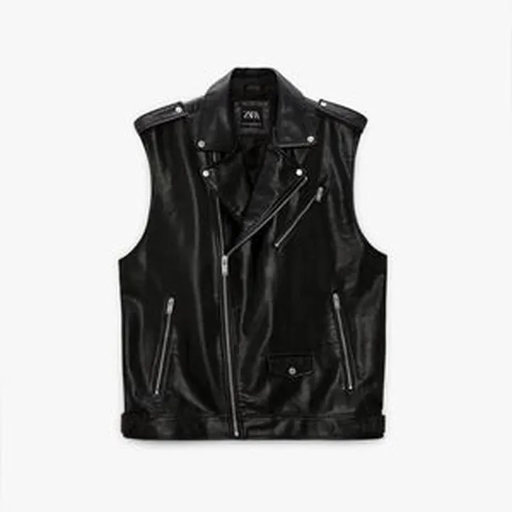 جلیقه مردانه زارا مدل Faux Leather Biker