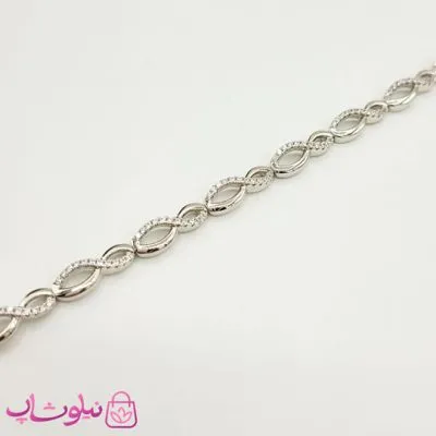 دستبند دخترانه ژوپینگ مدل بینهایت نقره ای کد 2591