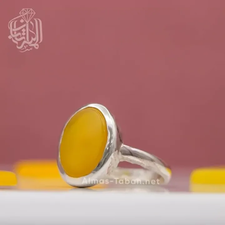 انگشتر زنانه عقیق زرد شرف الشمس کد 99