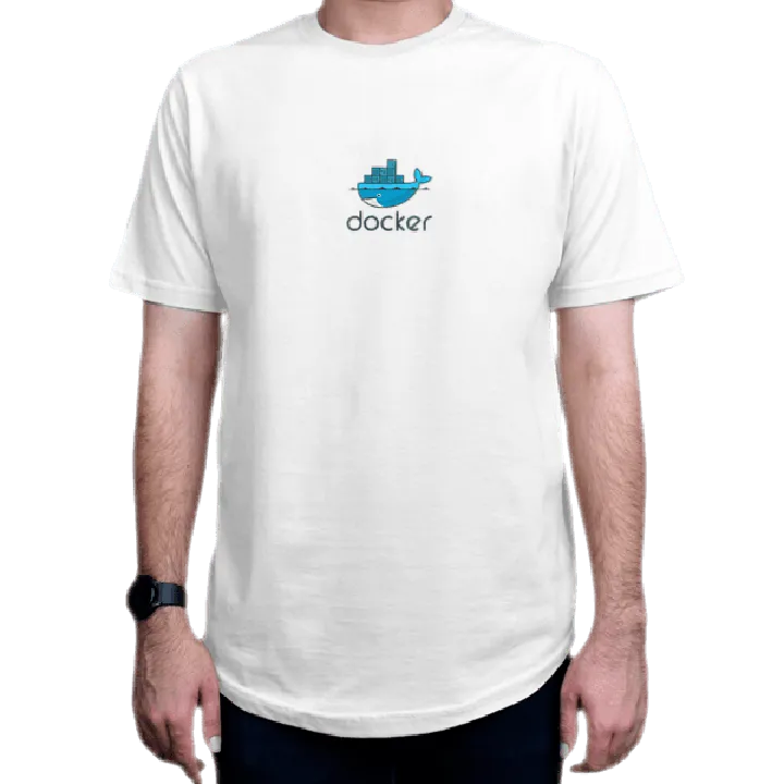 تیشرت برنامه نویسی طرح Docker blue