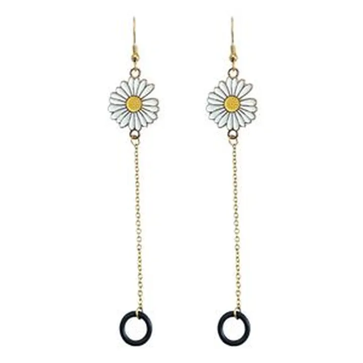 گوشواره زنانه مدل نگهدارنده ایرپاد طرح گلبرگ بابونه