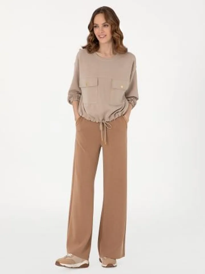شلوار راحتی زنانه قهوه ای پیرکاردین