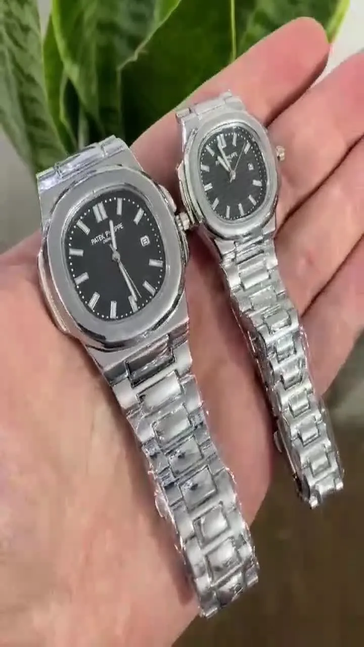 ساعت پتک فیلیپ بدنه استیل تاریخ دار Patek philippe  با جعبه و ارسال رایگان 