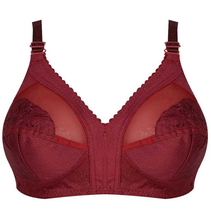 سوتین زنانه پرجامدا مدل 125013218 سوزنی رنگ زرشکی