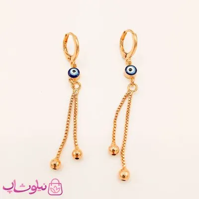 گوشواره زنانه آویز zj طرح چشم نظر کد 2336-2