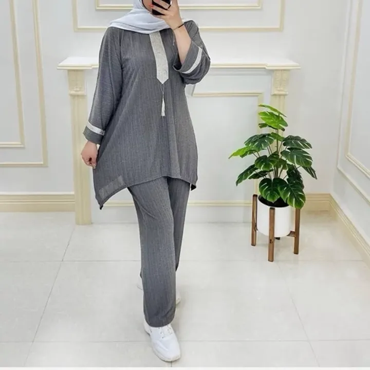 مانتو شلوار زنانه تونیک شلوار کلیشه خنک و تابستونی ارسال رایگان