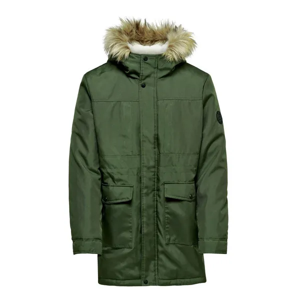 کاپشن مردانه اونلی اند سانز مدل LONG PARKA 002