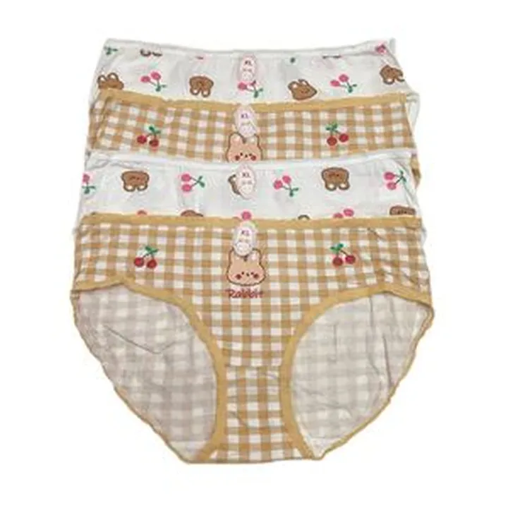 شورت زنانه مدل عروسکی طرح خرگوش و گیلاس بسته 4 عددی