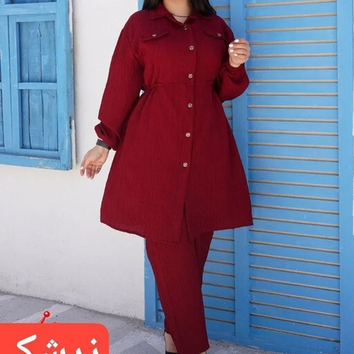 ست مانتو شلوار دلتا کراش زنانه مانتو شلوار  