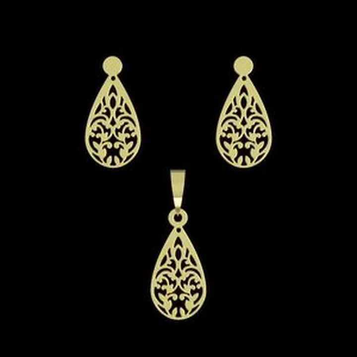 نیم ست طلا 18 عیار زنانه مدوپد مدل هندسی کد NA15219