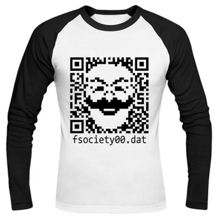 تیشرت آستین بلند رگلان Fsociety QR Code