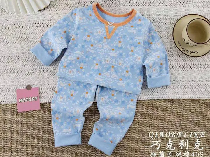 بلوز و شلوار راحتی دخترانه طرح حیوانات آبی