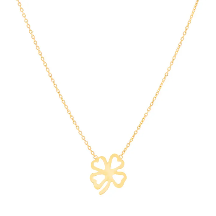 گردنبند طلا 18 عیار زنانه با زنجیر حلقه‌ای (فلامین...