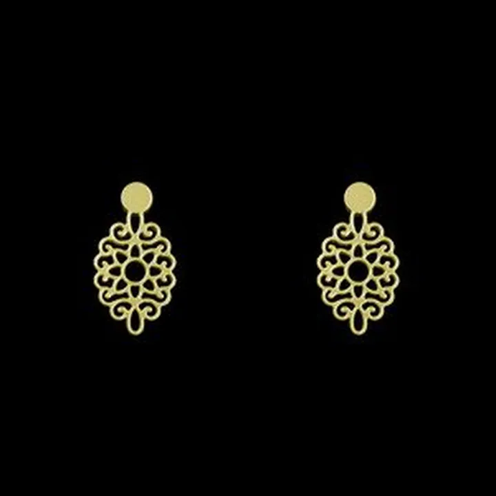 گوشواره طلا 18 عیار زنانه مدوپد مدل اسلیمی کد GA1-10740