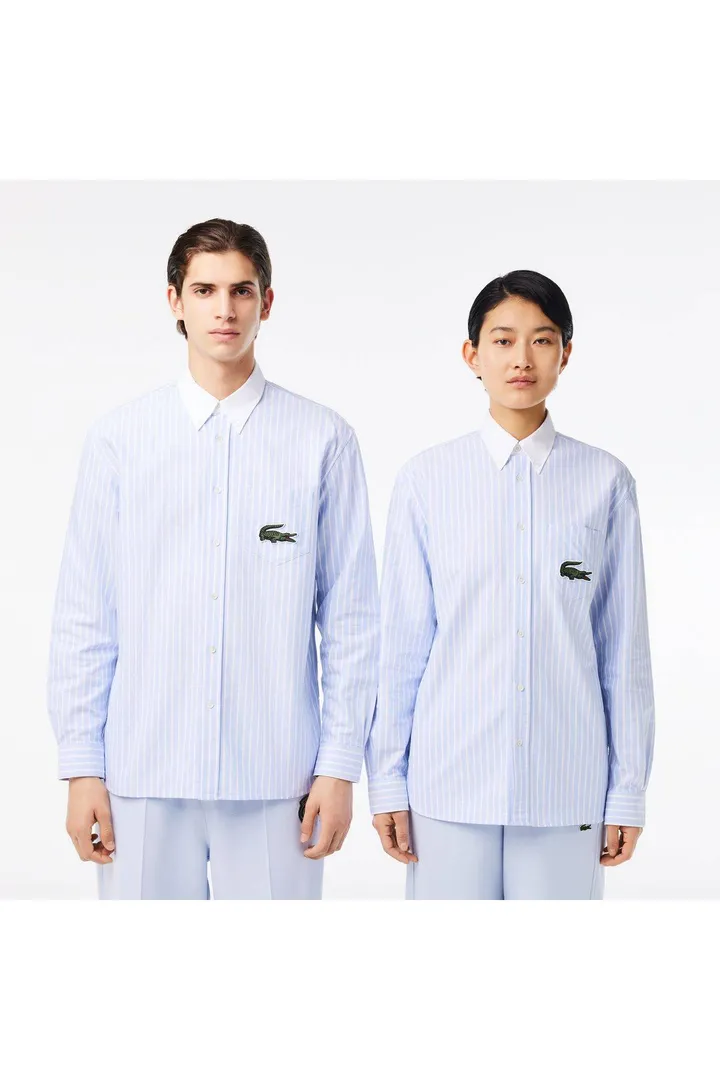 <span class="text-styled__StyledSpan-sc-d280c10c-1 dvOaRP">Lacoste< span>پیراهن آبی راه راه با تناسب زنانه-مردانه