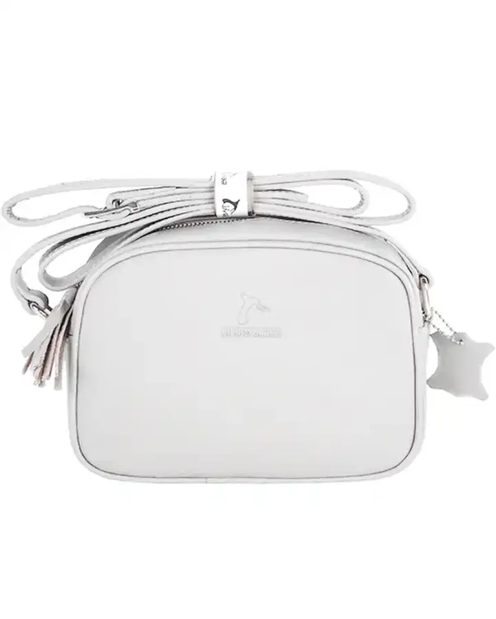 کیف چرم زنانه رودوشی سفید چرم بارز Charm Barez مدل DG80