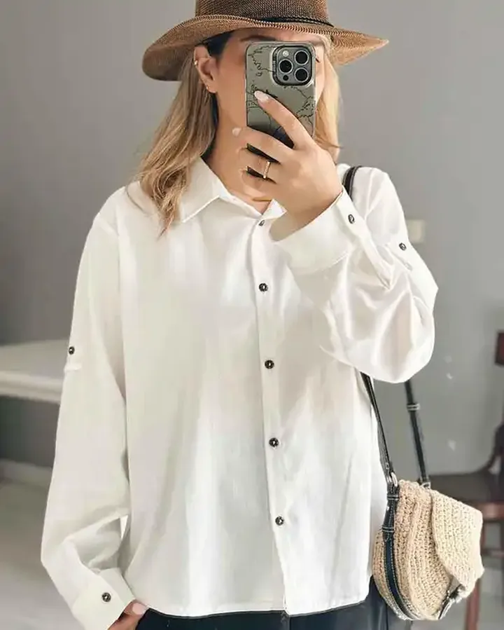 شومیز زنانه سفید نگار ندایی Negar Nedae مدل abraa