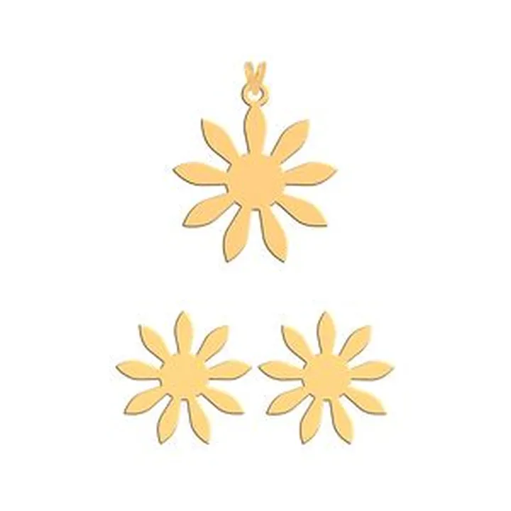 نیم ست طلا 18 عیار زنانه فرشته مدل گل WHSL-000195