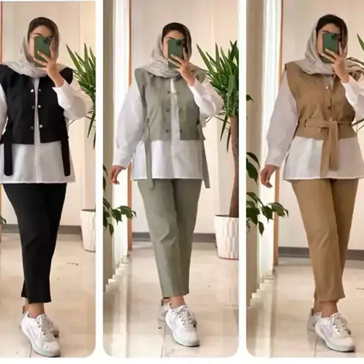 ست سه تیکه زنانه. ست زنانه. ست وست شومیز و شلوار. ارسال رایگان