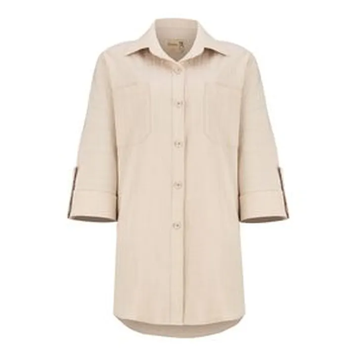 مانتو زنانه السانا مدل توسکا کد 219209 رنگ شیری