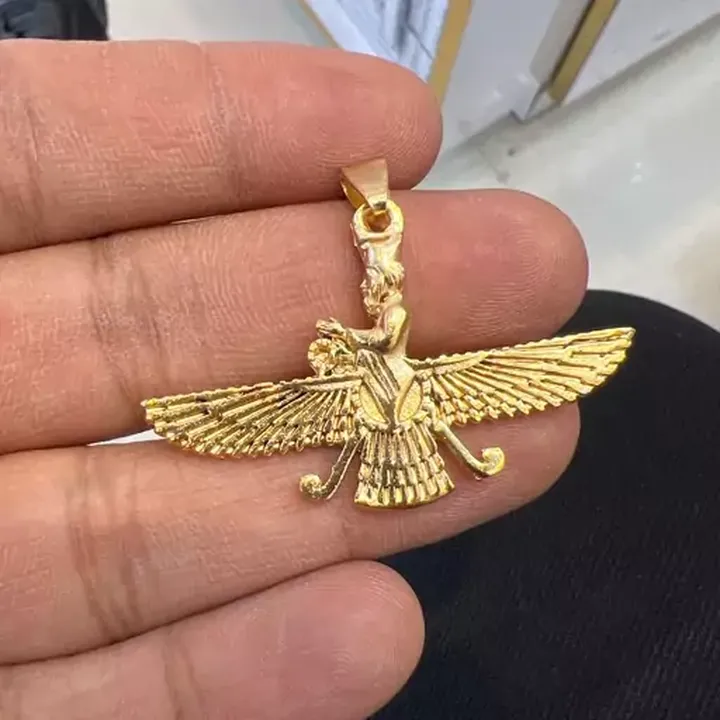 پلاک فروهر دوطرفه طلایی