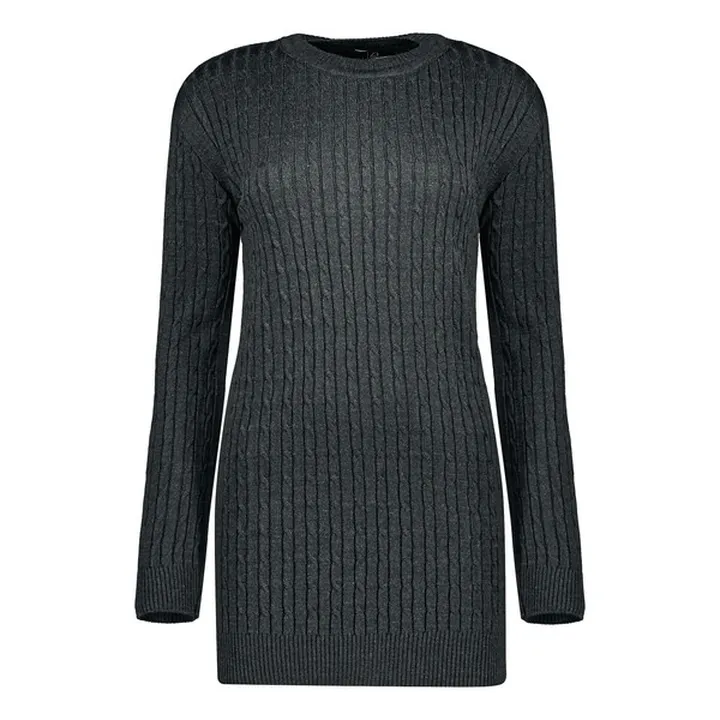 تونیک بافت زنانه زی سا مدل 5910 رنگ ذغالی