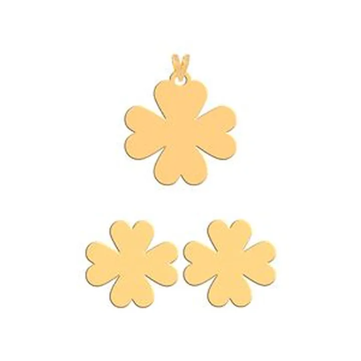 نیم ست طلا 18 عیار زنانه فرشته طرح گل WHSL-000242