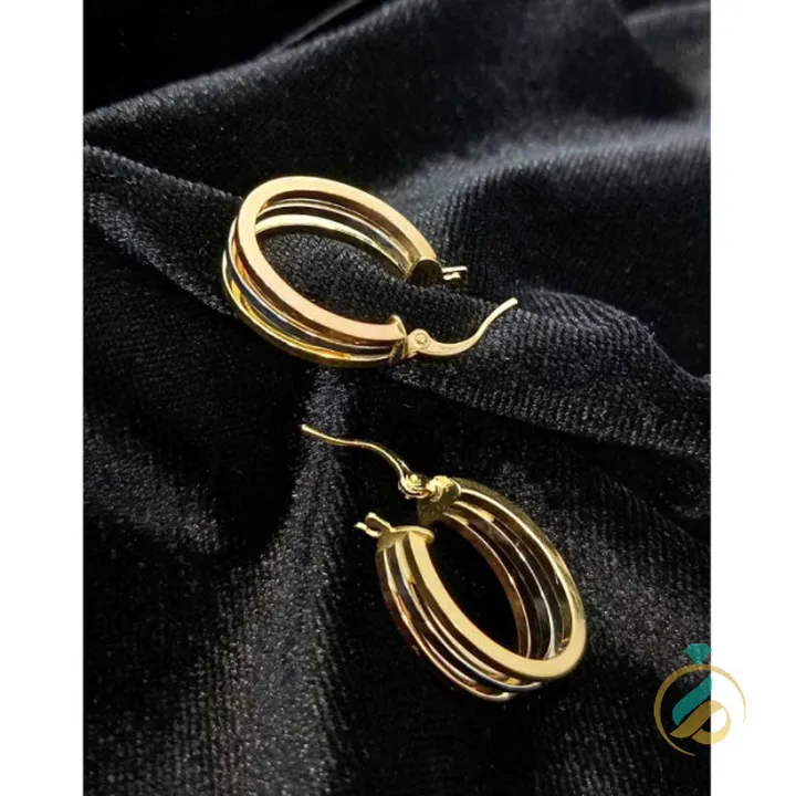 گوشواره طلا سه رنگ ایتالی