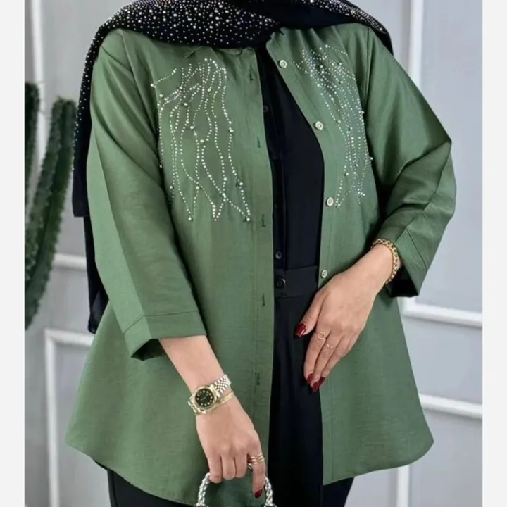 تونیک مانتویی بابوس نگین کاری شده آبشاری