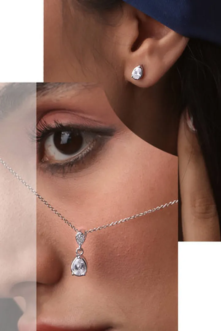 ۰۴۱۸. ست نقره مدل قطره ها