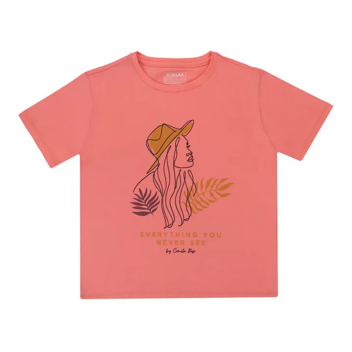 تی شرت آستین کوتاه زنانه هلکاپاژ مدل دختر جذاب