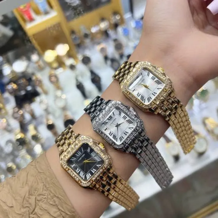 ساعت زنانه نگینی مربعی کارتیه – Cartier